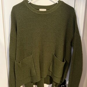 MELLODAY Olive Green Crew Neck Sweater